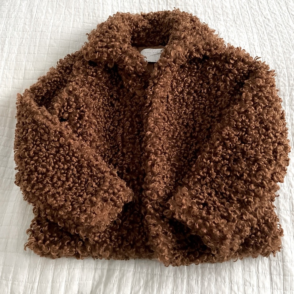 Zara | Teddy Cropped Jacket (Sz XS)